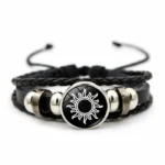 【Hot demand】Simple Luminous Sun Moon Leather Handmade Weaved Couple Bracelets Jewelry Women Men For Lovers Valentine's Festival Gift - Image 3