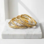 Elegant Gold Plated Bangle Set for Women | Intricate Design Jewelry - Image 2