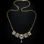 Elegant Gold Plated Necklace with Square Cubic Zirconia Stones - Image 5