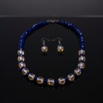 Blue & Golden Beads Necklace Set with Earrings – Elegant Fashion Jewelry for Women - Image 6