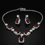 Red Crystal Choker Necklace Set for Women | Party Wear Jewellery - Image 5