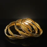Elegant Gold Plated Bangle Set for Women | Intricate Design Jewelry - Image 7