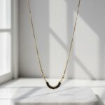 Trendy Black Stone Gold Plated Necklace for Women – Stylish Fashion Jewelry - Image 5