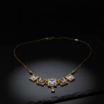 Elegant Gold Plated Necklace with Square Cubic Zirconia Stones - Image 7