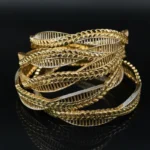 Elegant Gold Plated Bangle Set for Women | Intricate Design Jewelry - Image 8