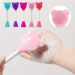 Bear Double Head Facial Mask Brush Silicone Applicator Spoon Spatula Stirring Stick Women Skin Face Cleansing Care Home Makeup Tools - Image 5