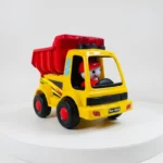Construction Series Friction Powered Dump Truck Toy for Kids - Vibrant Yellow & Red Design