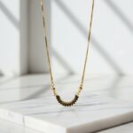Trendy Black Stone Gold Plated Necklace for Women – Stylish Fashion Jewelry - Image 7