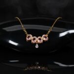 Elegant Gold Plated Necklace with Pink Stone & Crystal Pendant for Women - Image 7