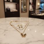 Elegant Layered Pearl Necklace & Earring Set - Flower Pendant & Heart Studs - Image 8