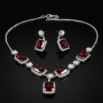 Red Crystal Choker Necklace Set for Women | Party Wear Jewellery - Image 8