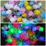 Rose Little lights Flash string lights Bedroom Decoration Flower Lights Party Wedding room Romance Light string 80 LED - Image 9