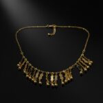 Dainty Gold Plated Chain Necklace with Textured Charms & Beads - Image 7
