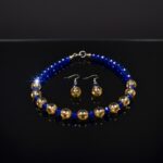 Blue & Golden Beads Necklace Set with Earrings – Elegant Fashion Jewelry for Women - Image 7