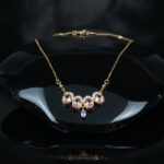 Elegant Gold Plated Necklace with Pink Stone & Crystal Pendant for Women - Image 8