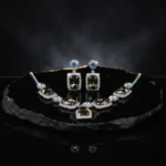 Elegant Brown & Silver Rhinestone Jewelry Set - Necklace & Earrings for Women - Image 3