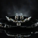 Elegant Brown & Silver Rhinestone Jewelry Set - Necklace & Earrings for Women - Image 6