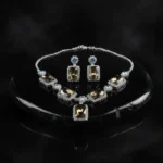Elegant Brown & Silver Rhinestone Jewelry Set - Necklace & Earrings for Women - Image 8