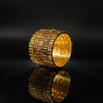 Elegant Gold-Plated/Gold Bangles with Patterned Design and Stone Embellishments - Image 3