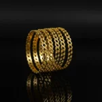 Elegant Gold-Plated Wavy Design Bangles Set - Image 3