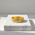 22K Gold Plated Bangles | Intricate Design Gold & Silver Tone - Image 3