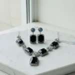 Elegant Black Stone Choker Necklace Set for Women - Party & Wedding Jewelry