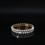 Zirconia Diamond Cut Bangle Bracelet for Women | Gold Plated Fashion Jewelry - Image 3