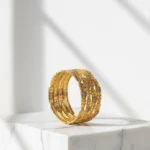 Golden Imitation Bangles Set with Colorful Stones | Traditional Indian Jewelry - Image 2