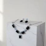 Elegant Black Stone Choker Necklace Set for Women - Party & Wedding Jewelry - Image 3