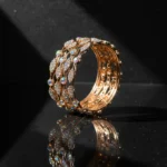Rose Gold-Toned & Multi-Color Crystal Embellished Bangles - Image 3