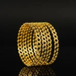 Elegant Gold-Plated Wavy Design Bangles Set
