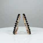 Luxury Black Stone Studded Gold-Plated Bangles – Elegant Party Wear Jewellery for Women - Image 2