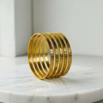 Pretty Attractive Look gold plated Textured Indian Bollywood Thin Designer Jewelry Metal Bangle Bracelets For Women - Image 4