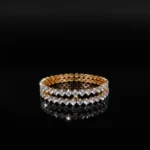 Zirconia Diamond Cut Bangle Bracelet for Women | Gold Plated Fashion Jewelry - Image 4