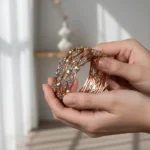 Rose Gold-Toned & Multi-Color Crystal Embellished Bangles - Image 4