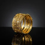 Traditional Gold Plated Bangle Set for Women - Imitation Jewellery with Stone Embellishments - Image 5