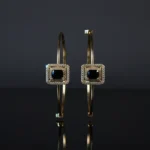 Stylish Gold Bracelets: Black Zirconia & Bell Charms - Image 6