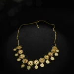 Ethnic Gold Plated Floral Charm Necklace with Coin Pendants for Women - Image 5