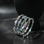 Sparkling Silver Plated Bangle Set with Colorful Rhinestones | Women's Fashion Jewellery - Image 5