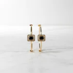 Stylish Gold Bracelets: Black Zirconia & Bell Charms - Image 7