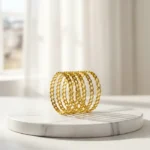 Elegant Gold-Plated Wavy Design Bangles Set - Image 2