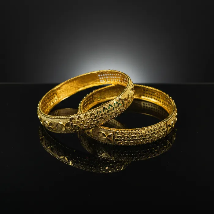 min-6 Gold Bangles for Women | Traditional & Designer Gold Plated Bracelets - Image 1