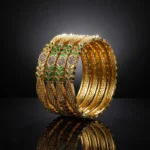 Golden Imitation Bangles Set with Colorful Stones | Traditional Indian Jewelry - Image 6