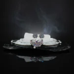 Pearl & Stone Butterfly Choker Necklace Set with Matching Stud Earrings for Women - Image 5