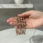 Rose Gold-Toned & Multi-Color Crystal Embellished Bangles - Image 6