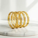 Traditional Gold Plated Bangle Set for Women - Imitation Jewellery with Stone Embellishments - Image 2