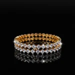 Zirconia Diamond Cut Bangle Bracelet for Women | Gold Plated Fashion Jewelry - Image 5