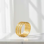 Pretty Attractive Look gold plated Textured Indian Bollywood Thin Designer Jewelry Metal Bangle Bracelets For Women - Image 7