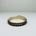 Luxury Black Stone Studded Gold-Plated Bangles – Elegant Party Wear Jewellery for Women - Image 4