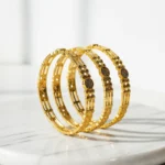 Traditional Gold Plated Bangle Set for Women - Imitation Jewellery with Stone Embellishments - Image 8